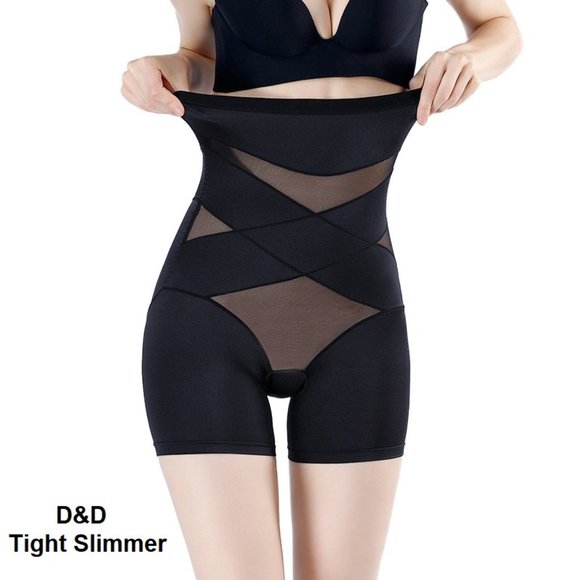 Tummy Control Shapewear Thigh Slimmer, Breathable High-Waist Body Shaper, 2-Pack - Picture 5 of 7